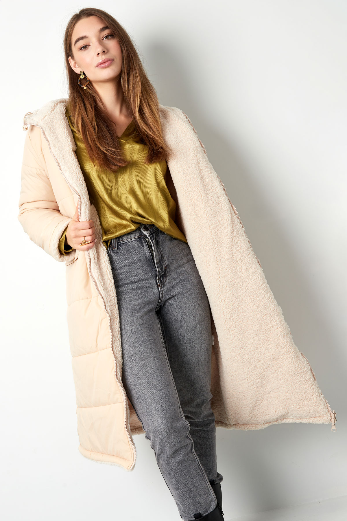 Nylon long coat - Brown - L h5 Picture5